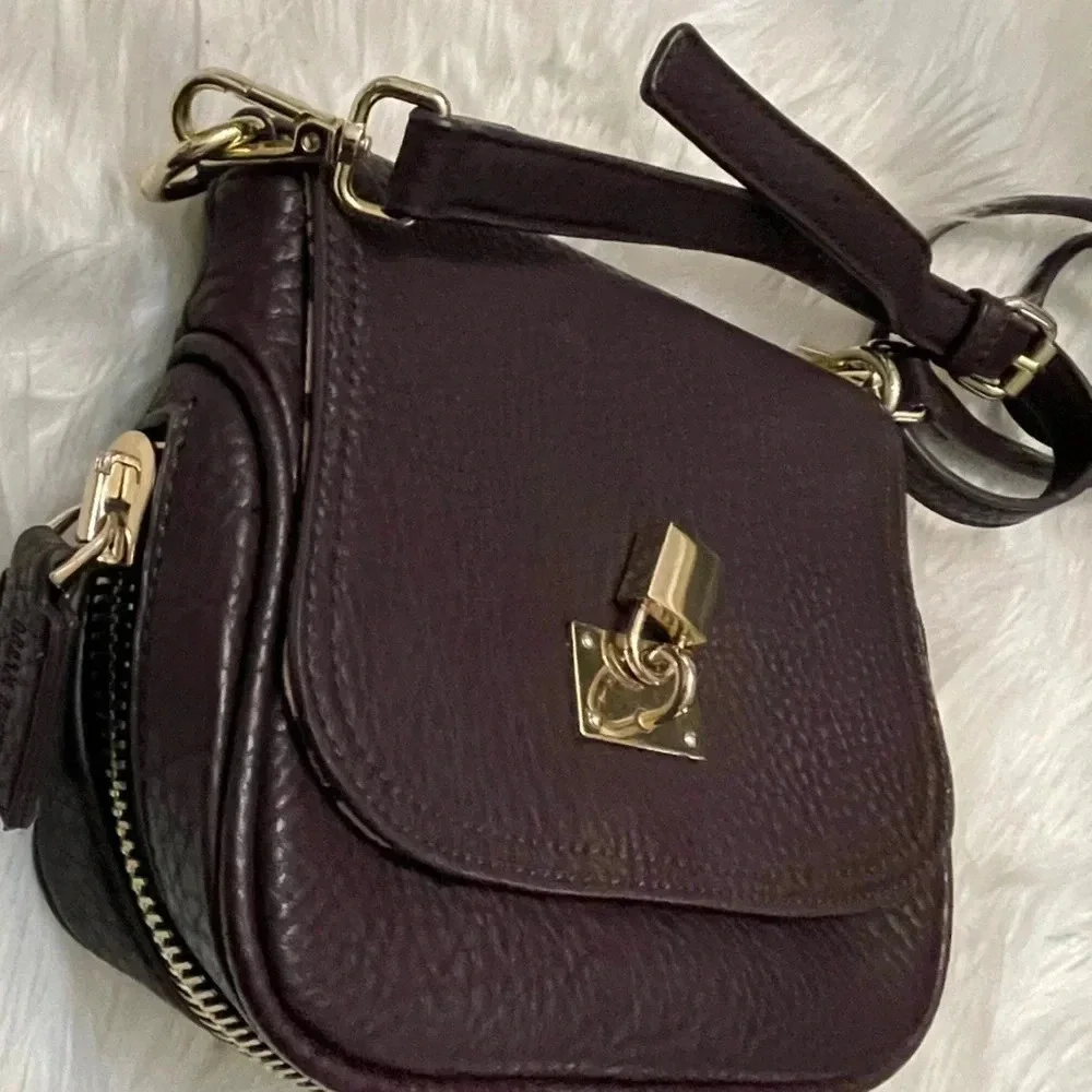 DREAM CONTROL Brown Handbag with Zipper & Leopard Print on the Inside‎